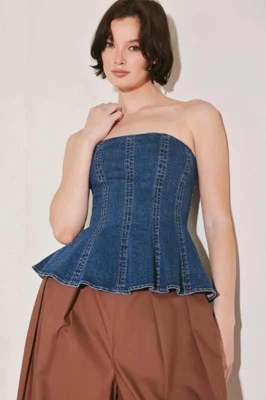 Power Play Denim Top made by Flying Tomato