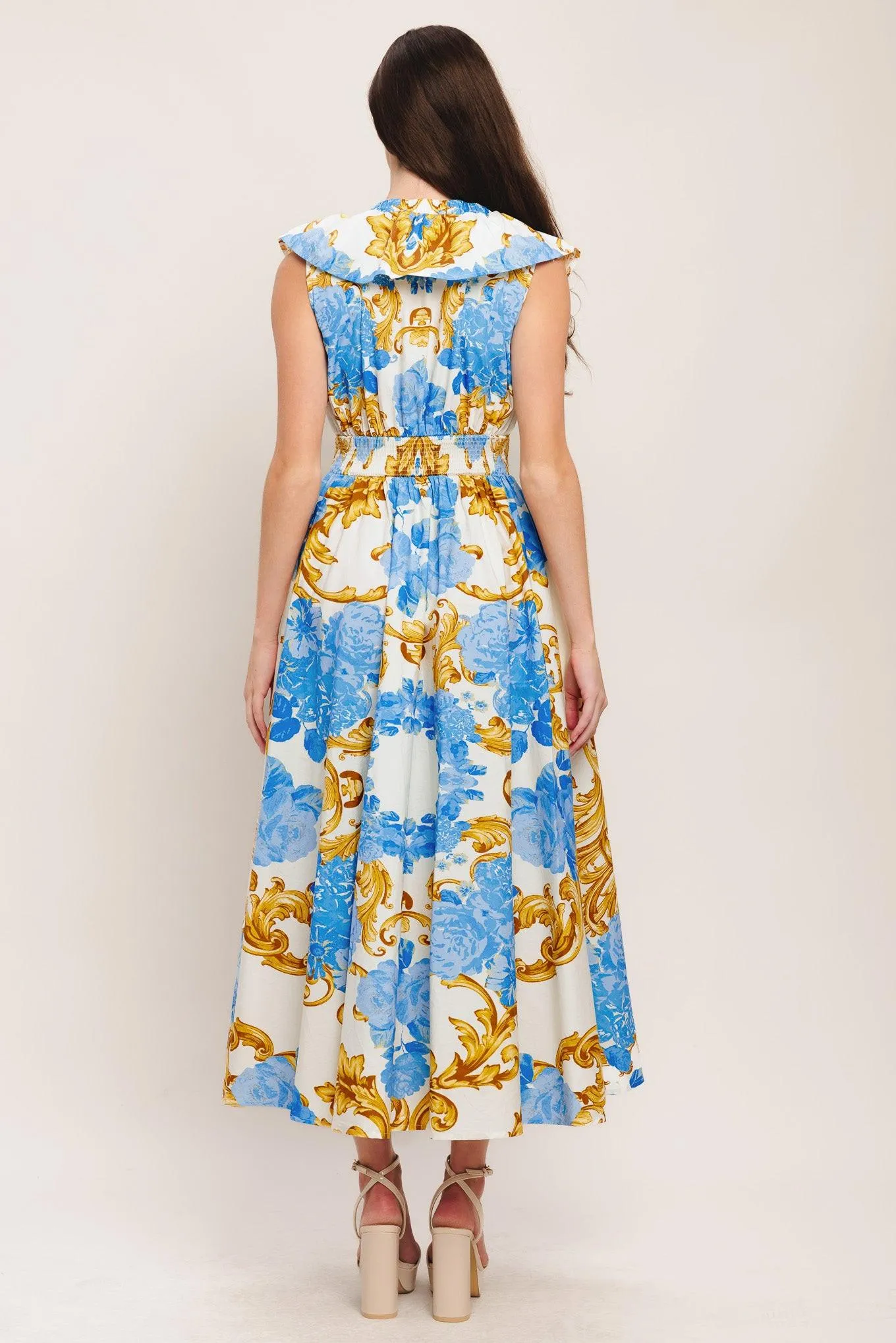 Baroque Bloom Woven Midi Dress sold by Zulily product image thumbnail 2