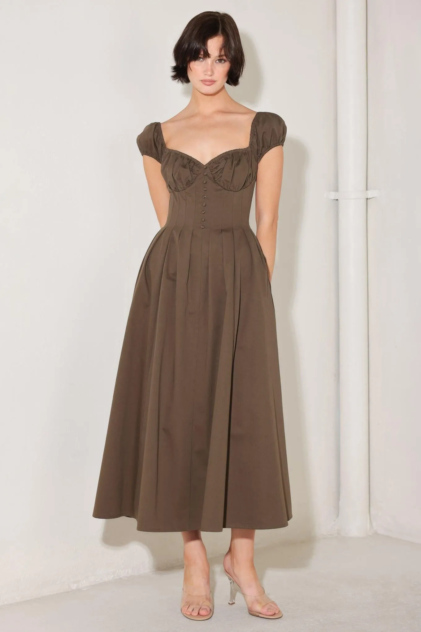 Mocha Muse Moment Woven Midi Dress sold by Zulily product image thumbnail 5