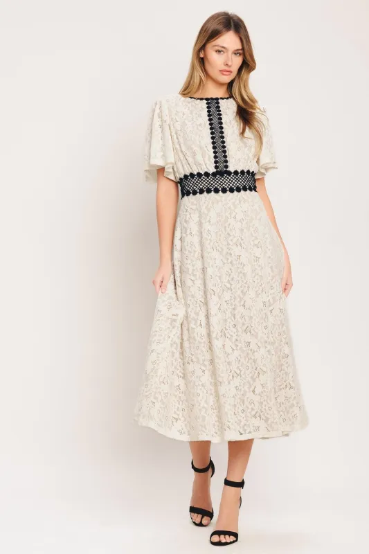 Petite Lune Woven Lace Midi Dress made by Flying Tomato