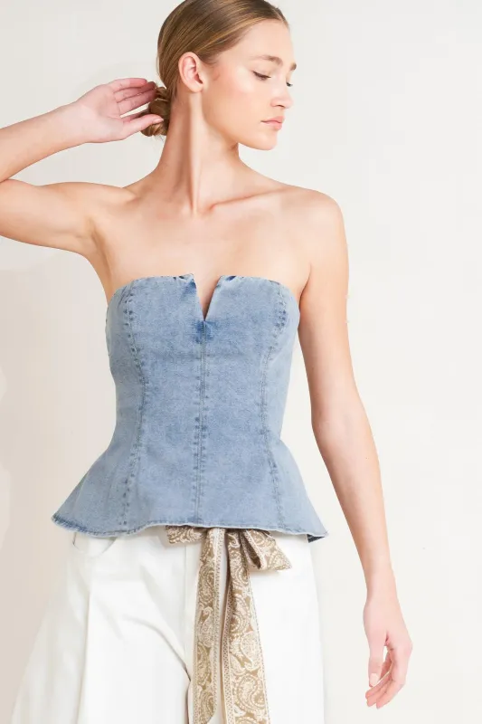Modern Mermaid Corset Denim Top made by Flying Tomato