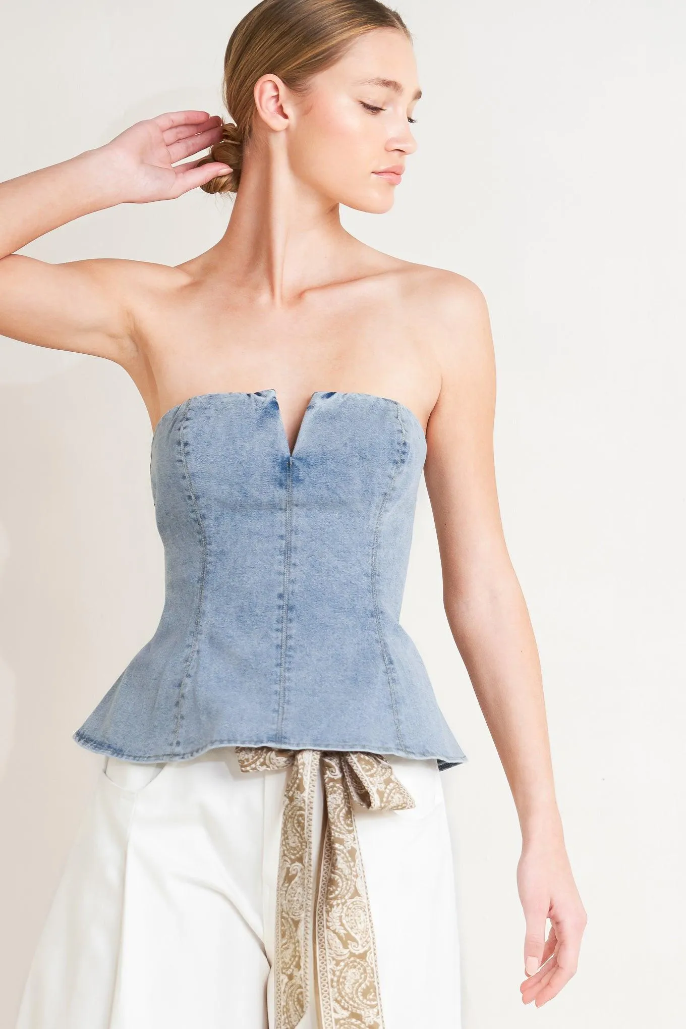 Modern Mermaid Corset Denim Top sold by Zulily