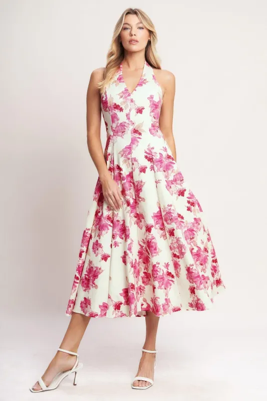 Rosy Afternoon Woven Midi Dress made by Flying Tomato