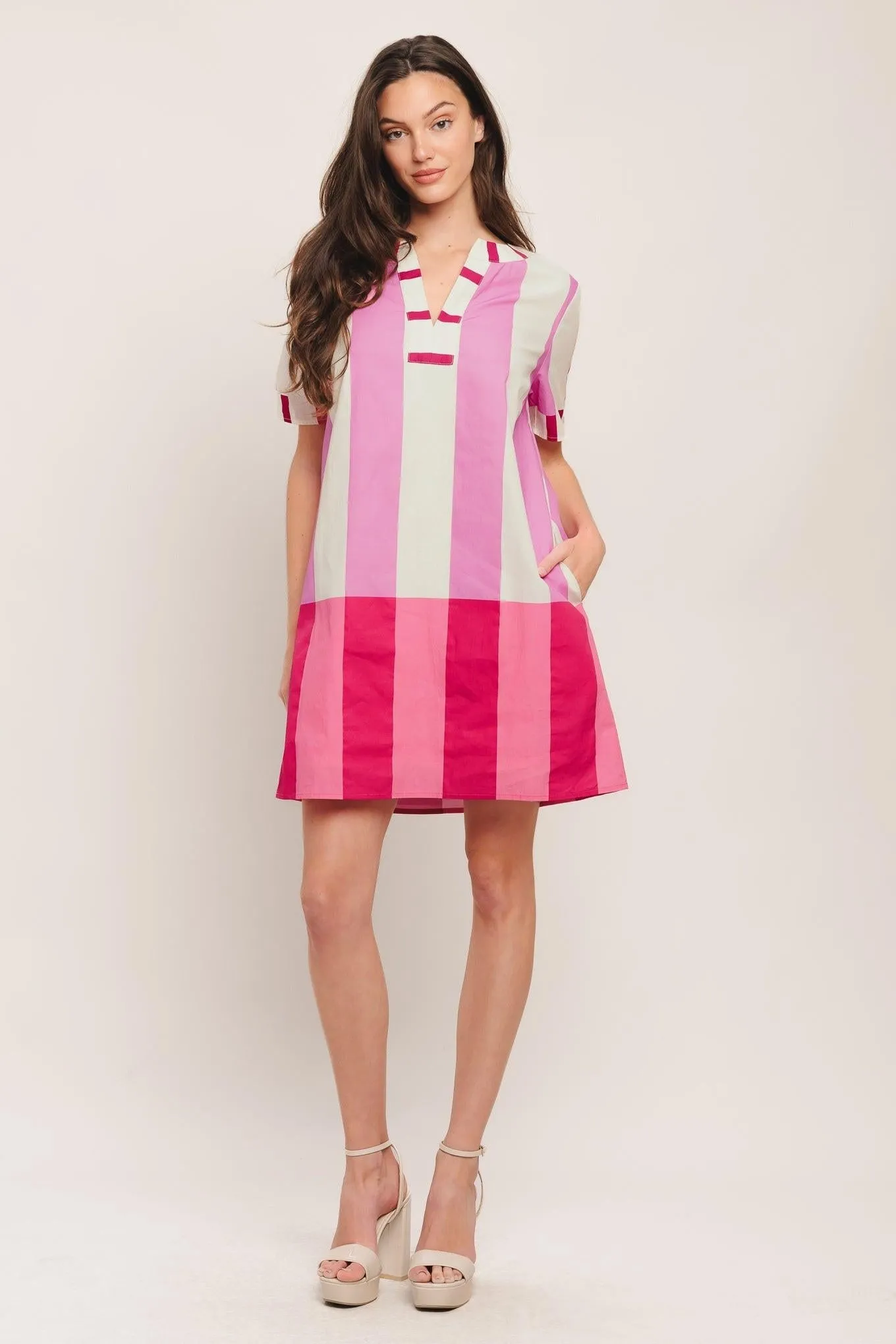 Fresh Pink Woven Mini Dress sold by Zulily product image thumbnail 3