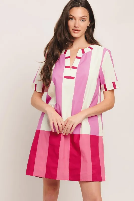 Fresh Pink Woven Mini Dress made by Flying Tomato