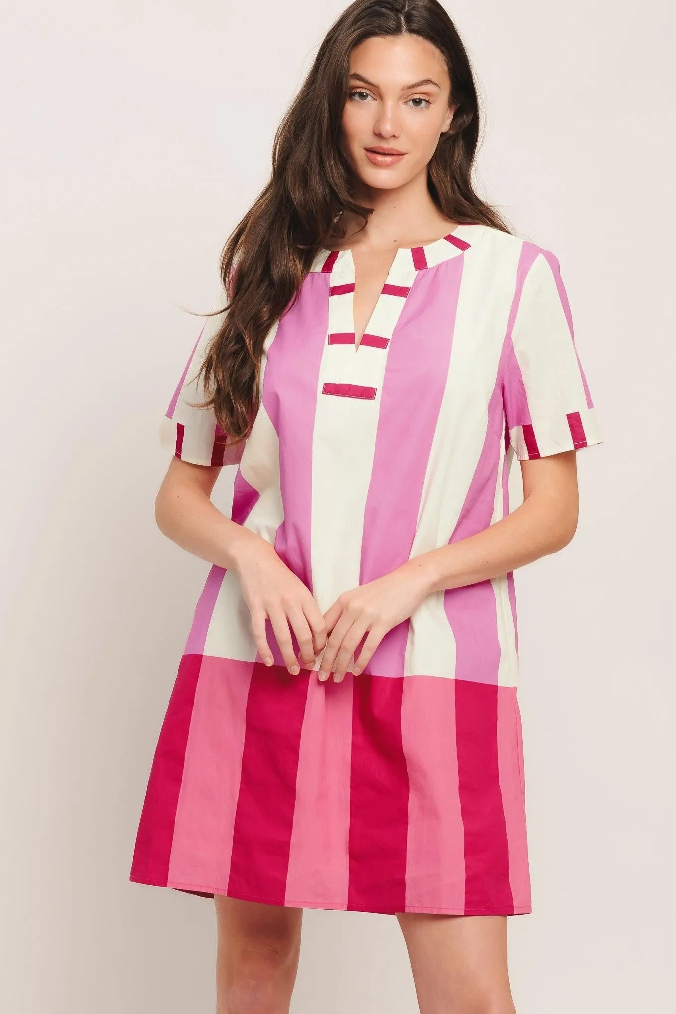 Fresh Pink Woven Mini Dress sold by Zulily