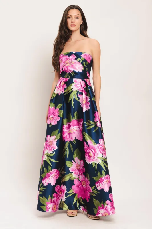 Luna Flora Woven Maxi Dress made by Flying Tomato