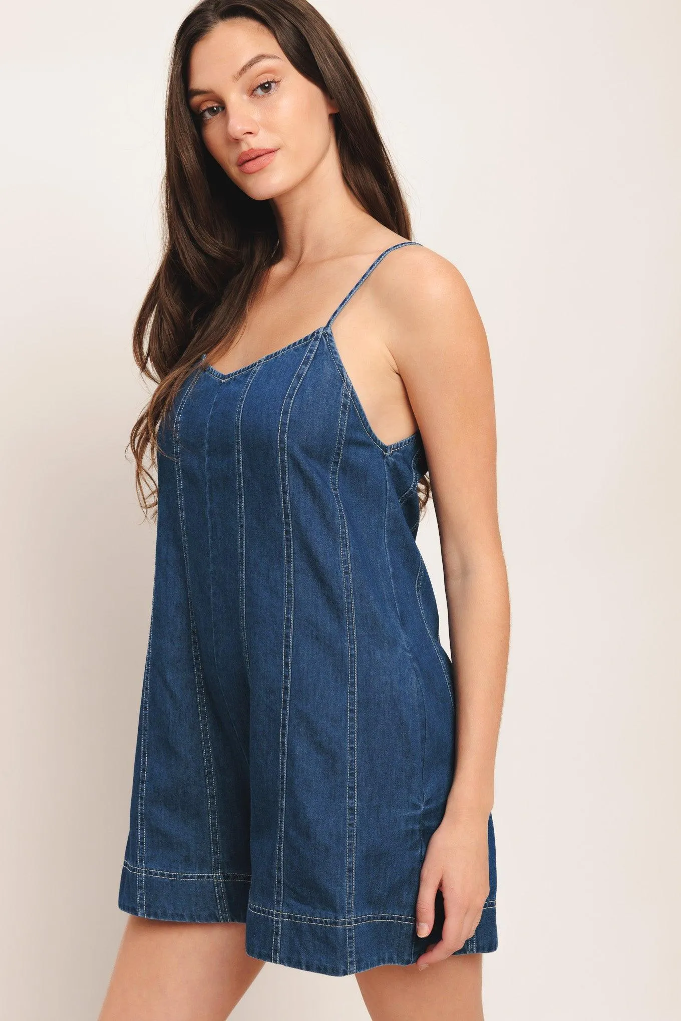 Frontier Flirt Lightweight Denim Romper sold by Zulily product image thumbnail 4