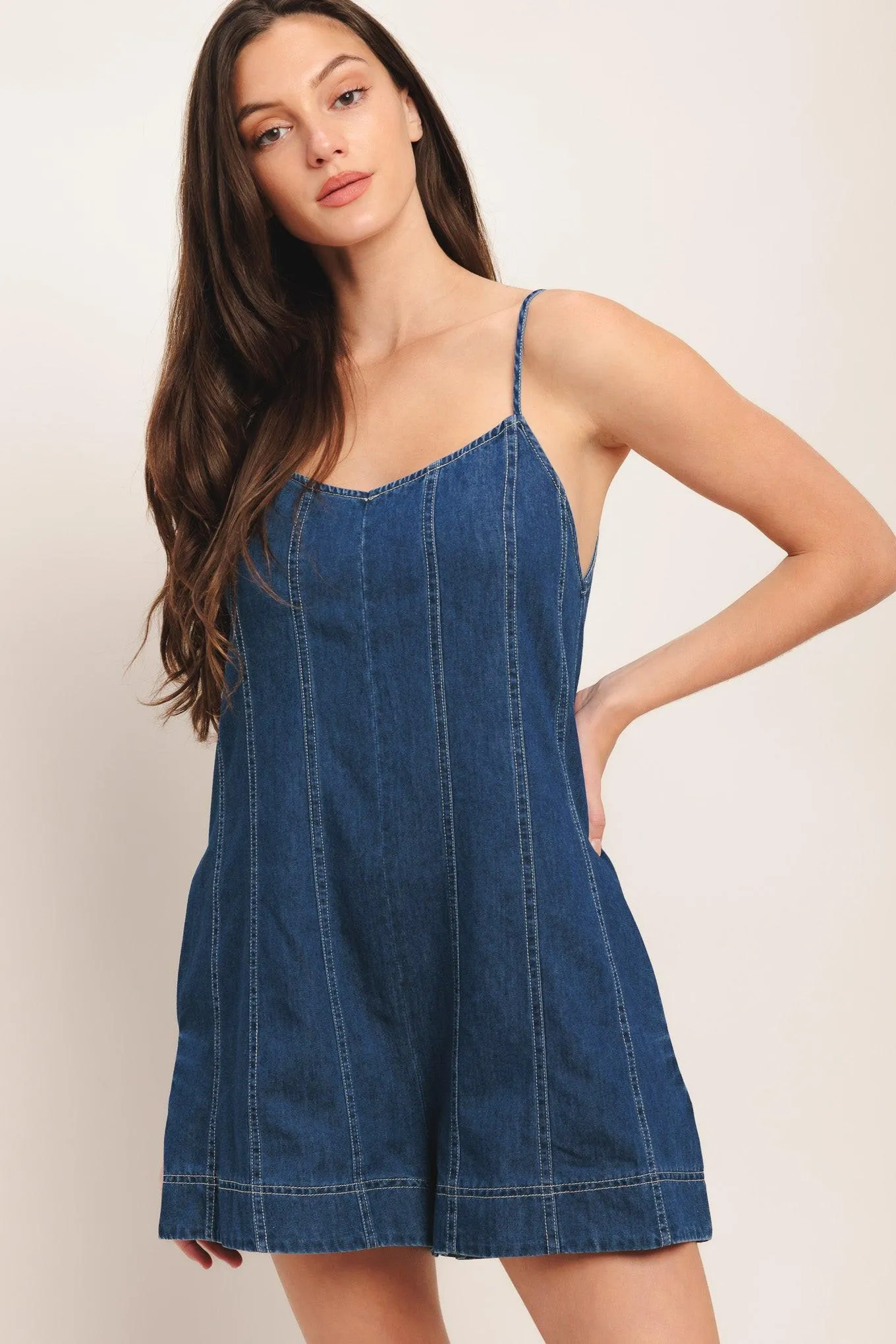 Frontier Flirt Lightweight Denim Romper sold by Zulily product image thumbnail 3