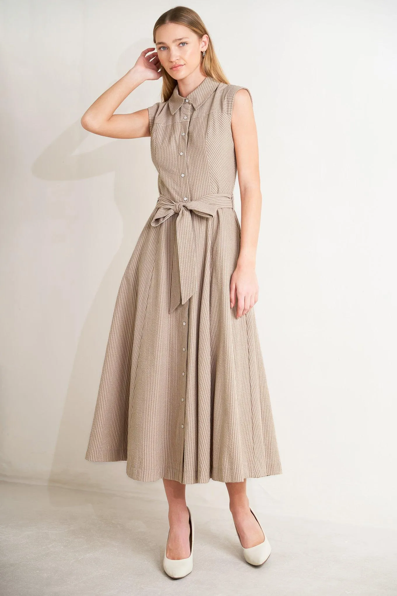 Cafe Au Lait Woven Midi Dress sold by Zulily product image thumbnail 4