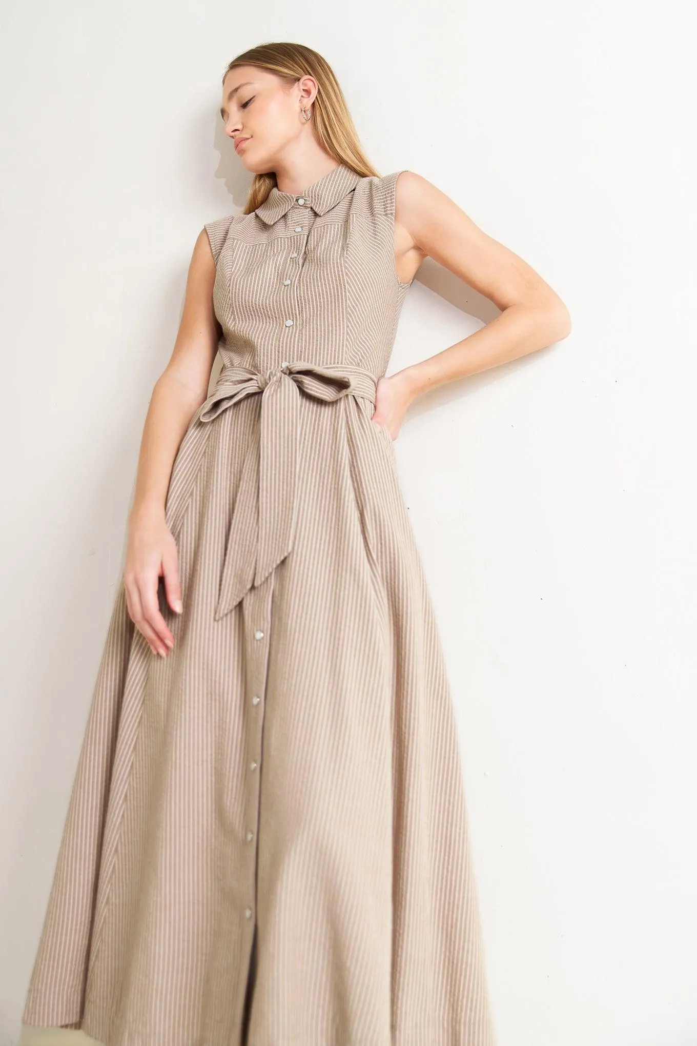 Cafe Au Lait Woven Midi Dress sold by Zulily product image thumbnail 2