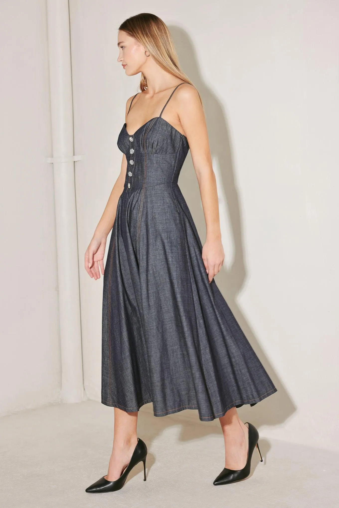 After Hours Serenade Denim Midi Dress sold by Zulily product image thumbnail 3