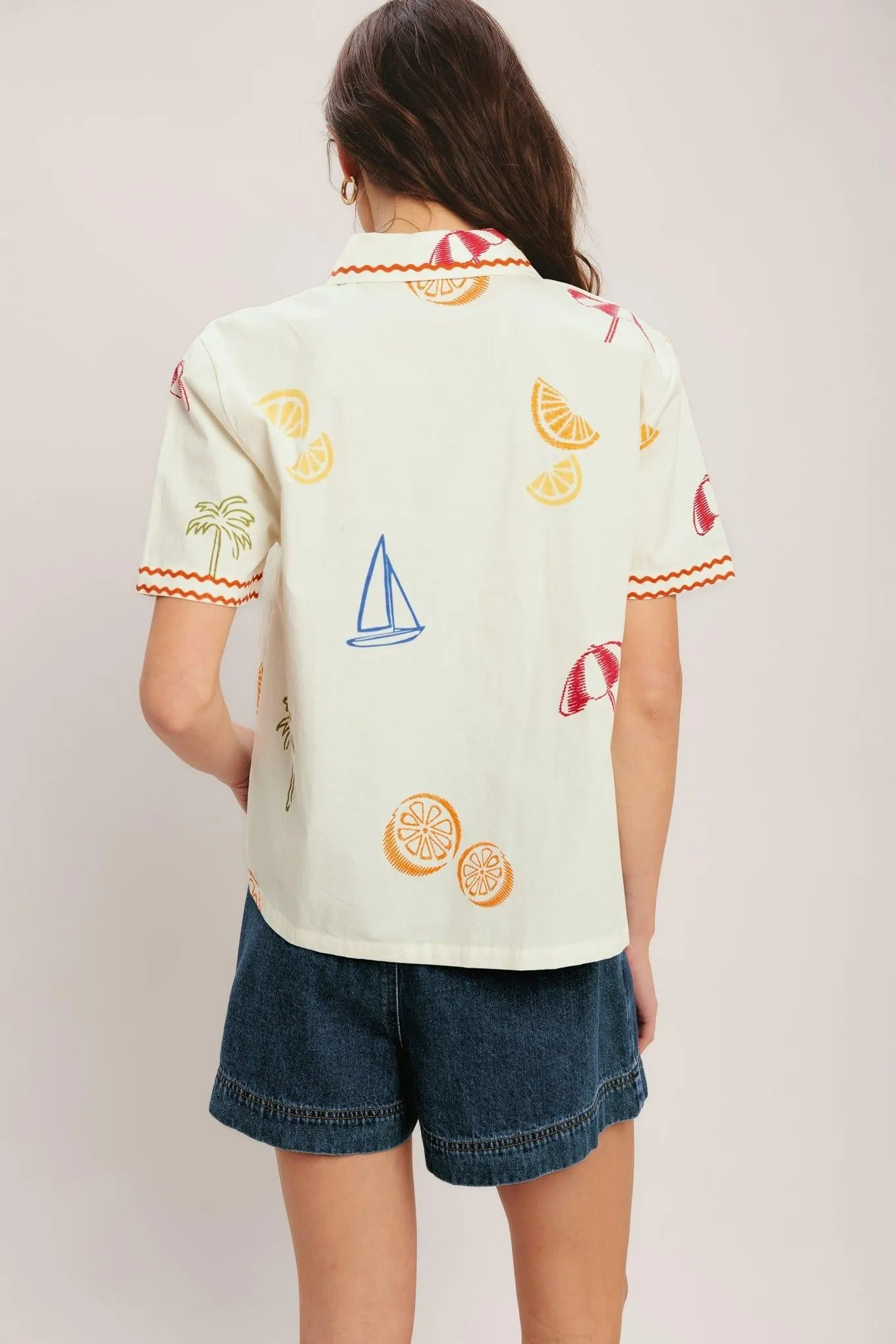Beach Day Citrus Woven Top sold by Zulily product image thumbnail 2