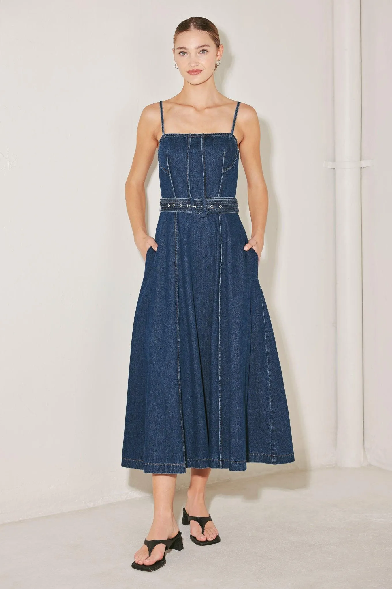 Understated Icon Denim Midi Dress sold by Zulily product image thumbnail 3