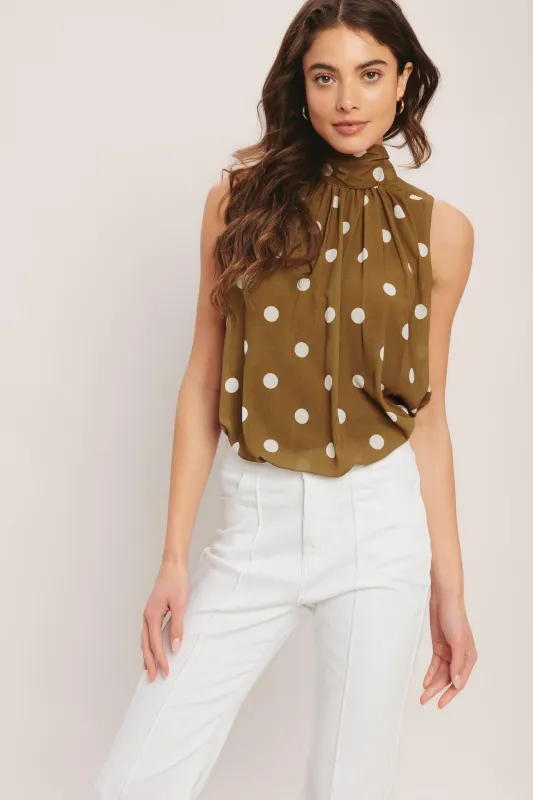 Retro Pop Dot Woven Top made by Flying Tomato