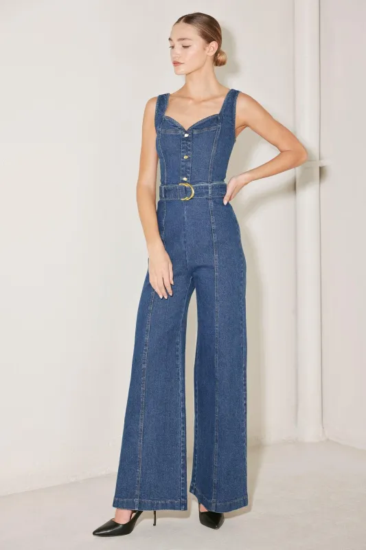 Westside Glam Denim Jumpsuit made by Flying Tomato