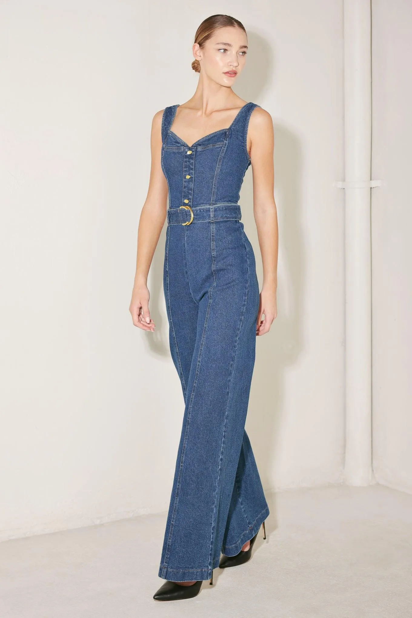 Westside Glam Denim Jumpsuit sold by Zulily product image thumbnail 5