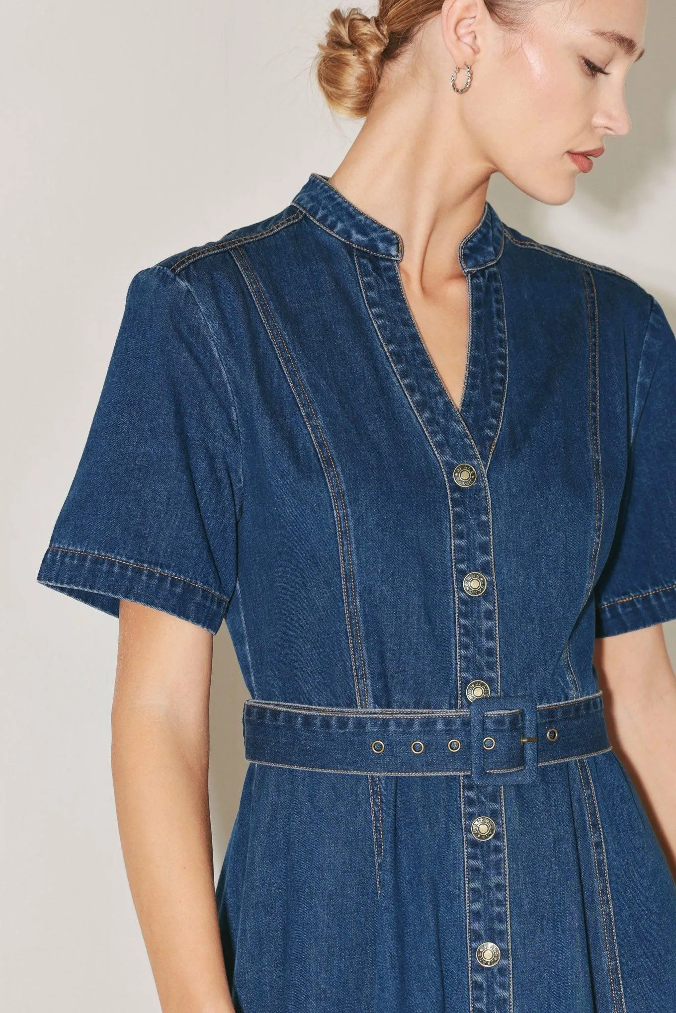 Saturn Street Denim Midi Dress sold by Zulily product image thumbnail 3