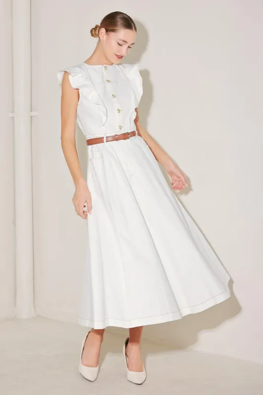 Soft Power Story Woven Midi Dress made by Flying Tomato