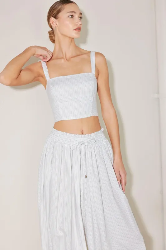 Ocean Breeze Woven Crop Top made by Flying Tomato