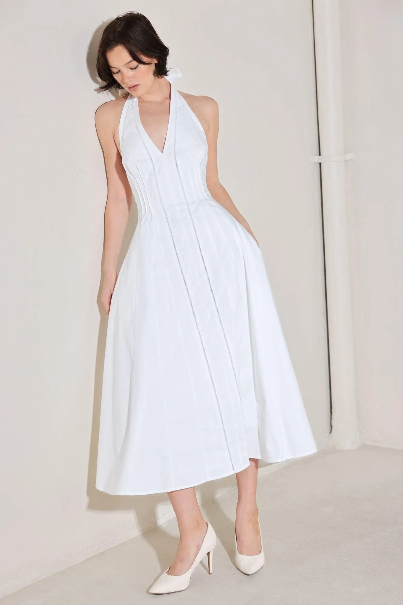 Powder Sky Halter Woven Midi Dress sold by Zulily product image thumbnail 3
