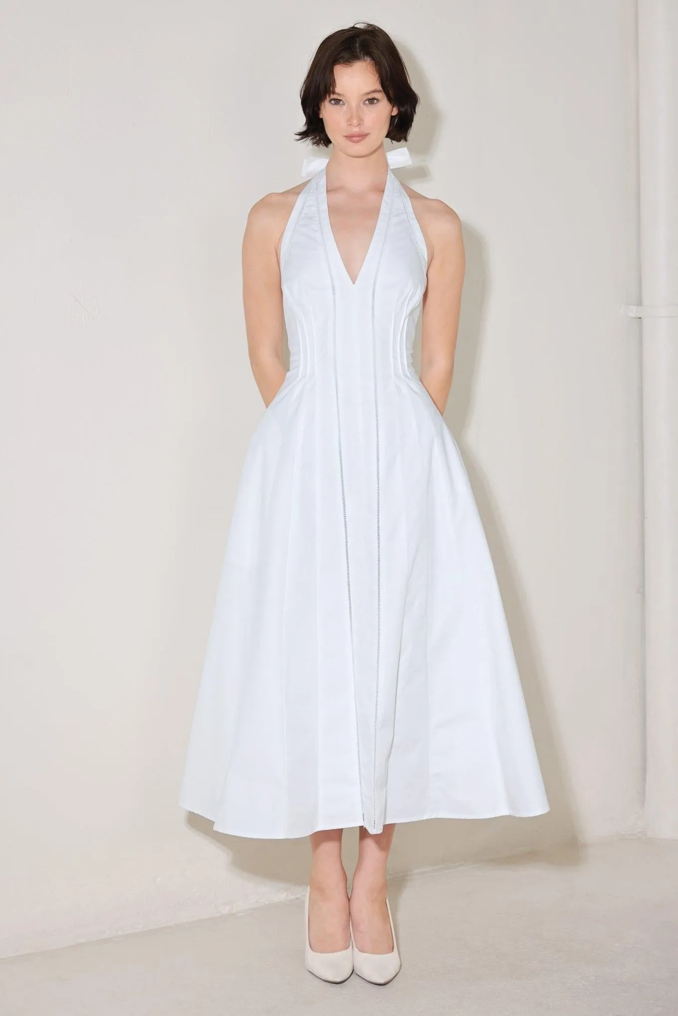 Powder Sky Halter Woven Midi Dress sold by Zulily product image thumbnail 4