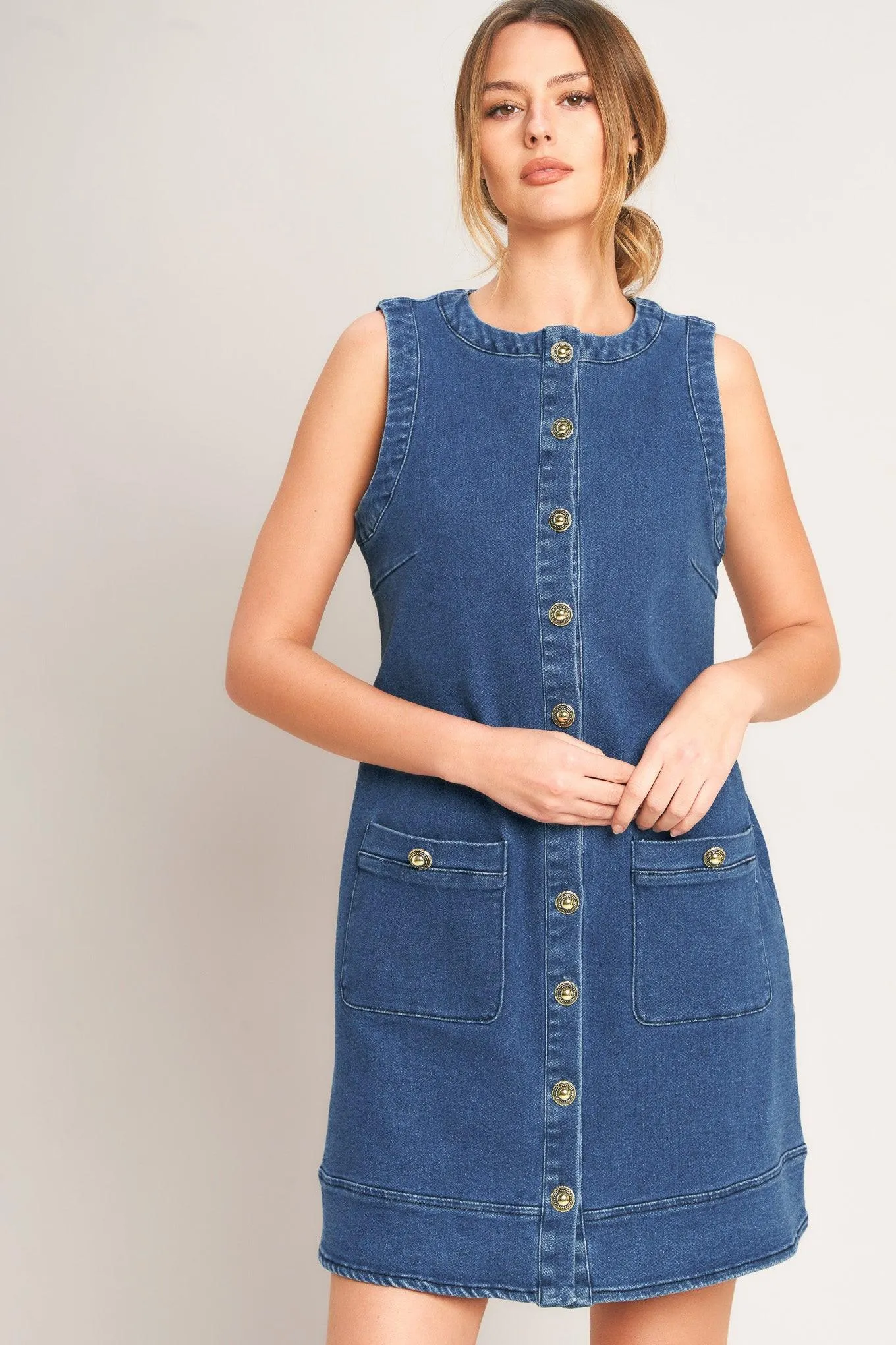 Everyday Icon Denim Shift Dress sold by Zulily product image thumbnail 5