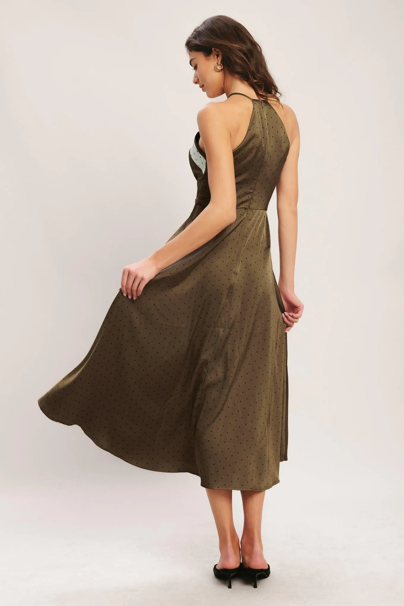 Espresso Chic Woven Satin Midi Dress sold by Zulily product image thumbnail 2