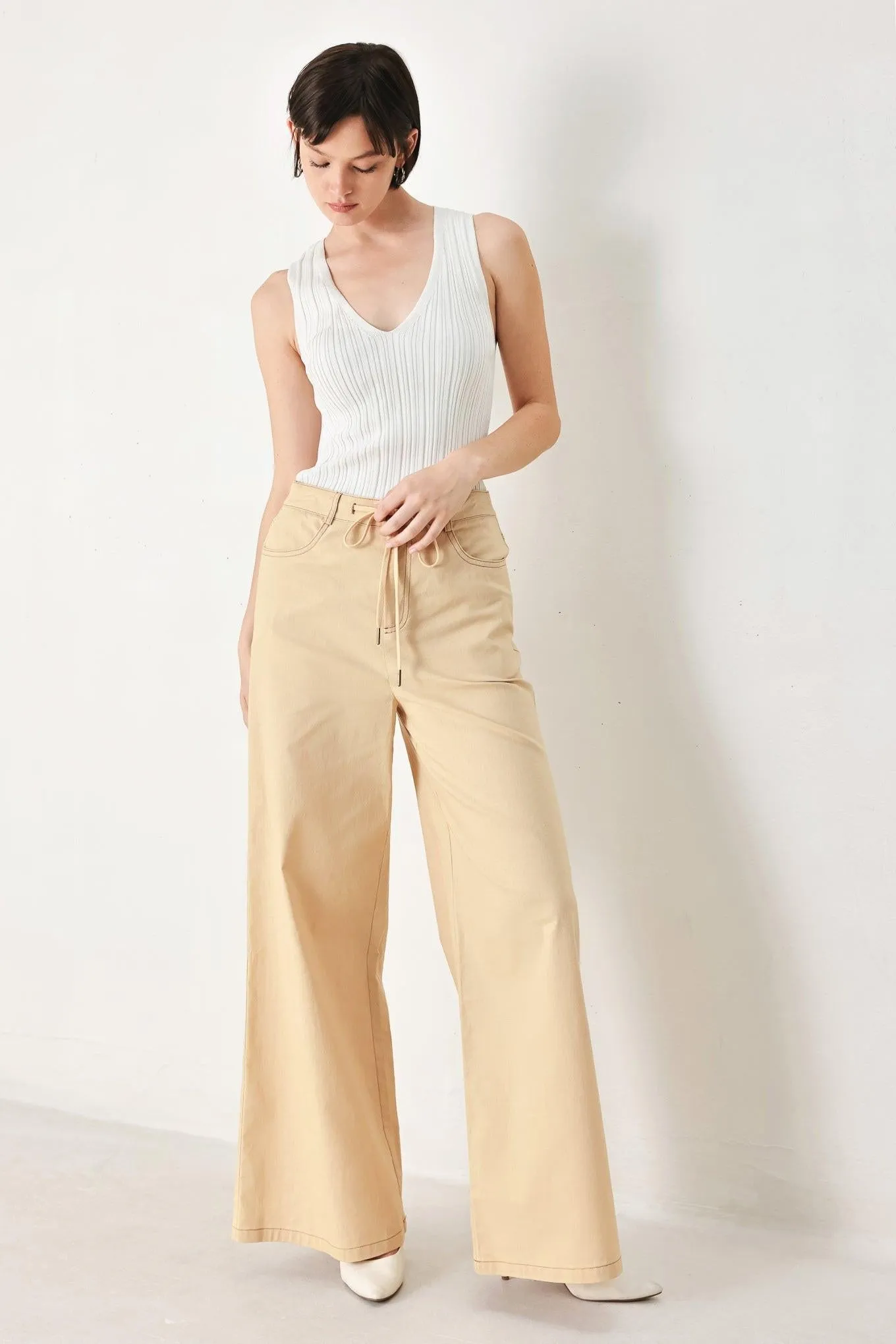 Modern Sand Woven Pants sold by Zulily product image thumbnail 3