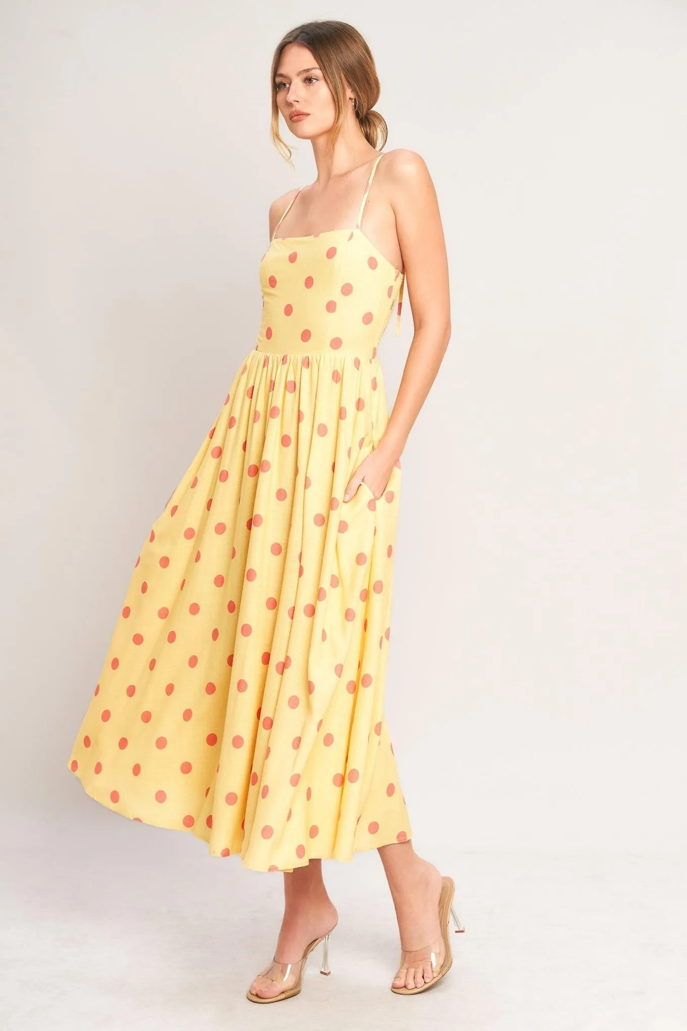 Golden Summer Polka Woven Midi Dress sold by Zulily product image thumbnail 5