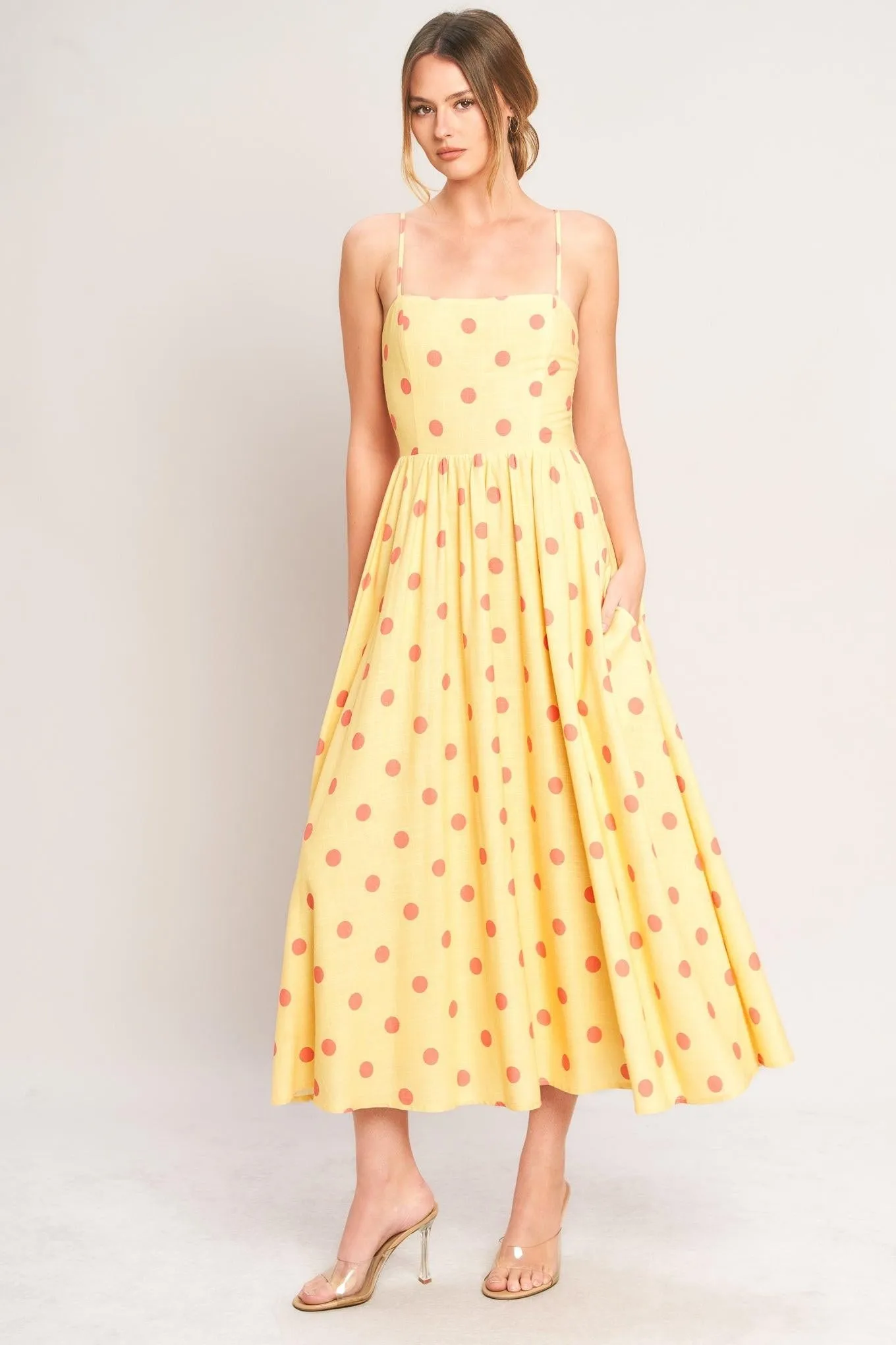 Golden Summer Polka Woven Midi Dress sold by Zulily product image thumbnail 2