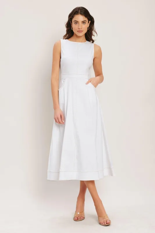 Cloudlight Summer Woven Midi Dress made by Flying Tomato