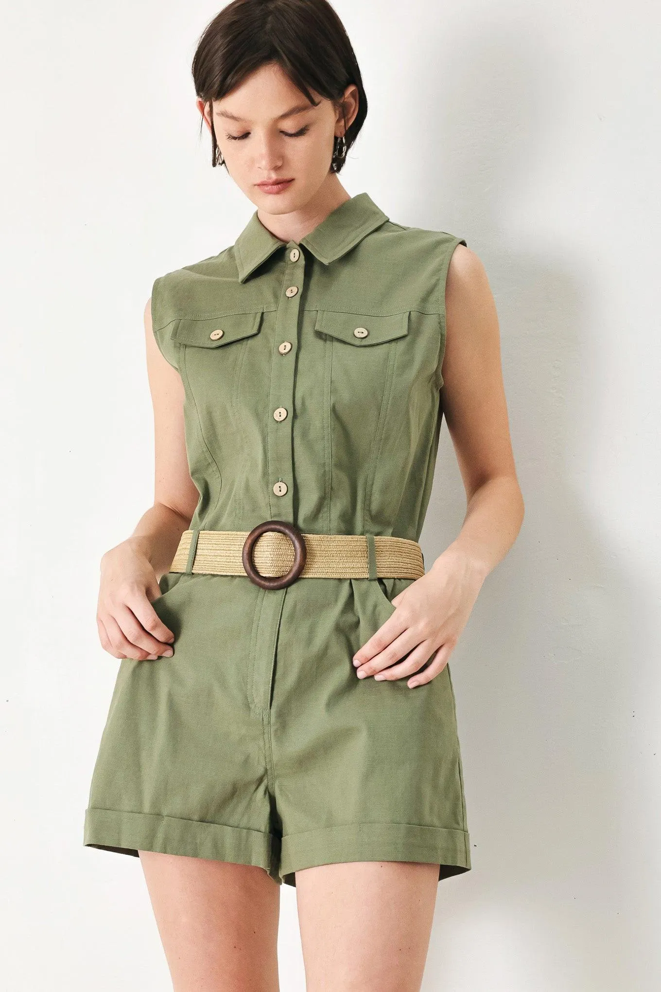 Cutie Explorer Woven Romper sold by Zulily