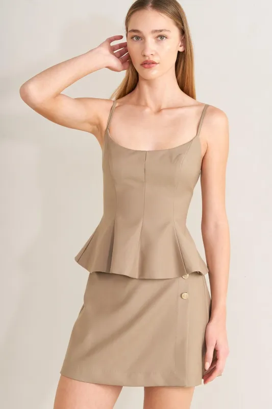 Manhattan Peplum Woven Cami Top made by Flying Tomato