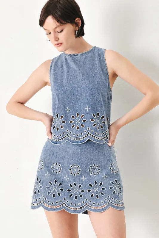 Floral Love Denim Top made by Flying Tomato