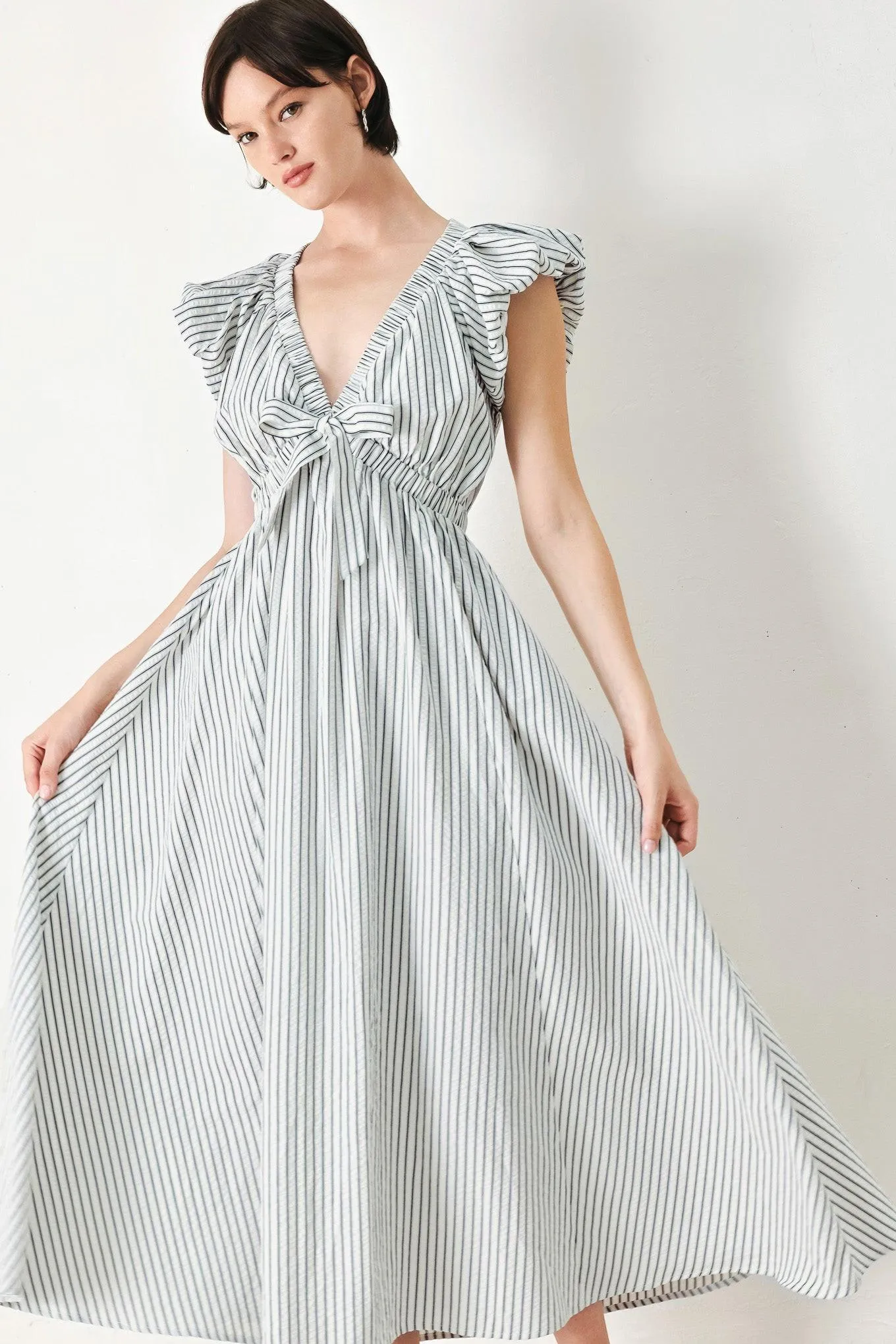 Whisper Stripe Woven Midi Dress sold by Zulily product image thumbnail 4