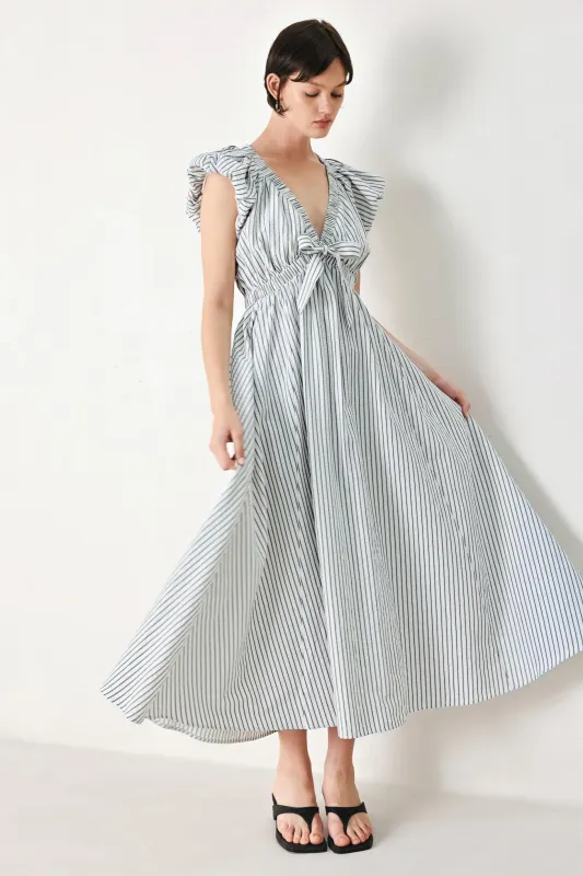 Whisper Stripe Woven Midi Dress made by Flying Tomato