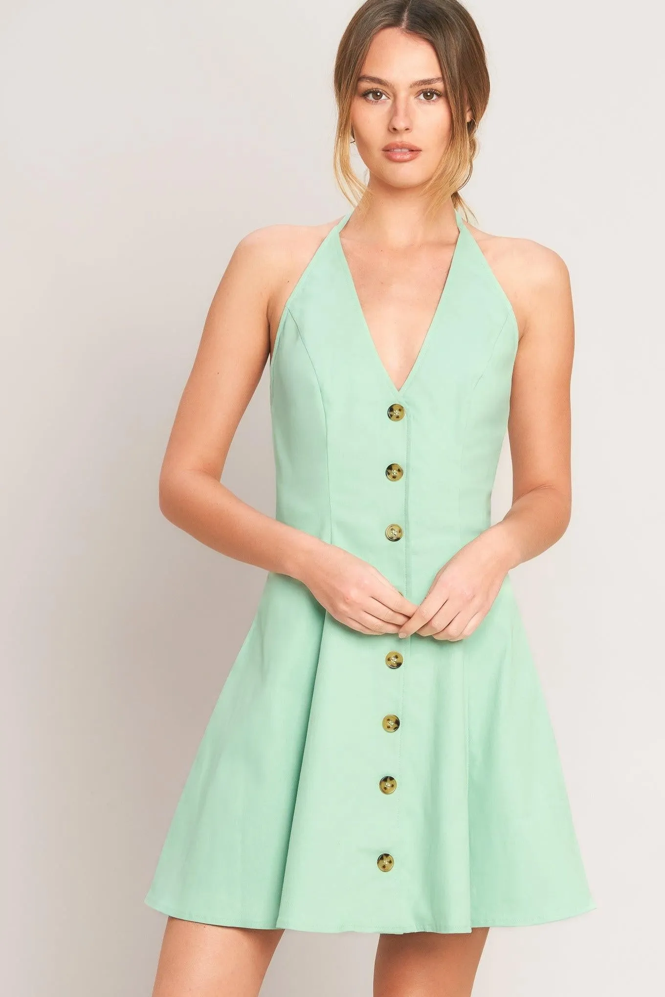 Lovely Charm Mint Woven Mini Dress sold by Zulily