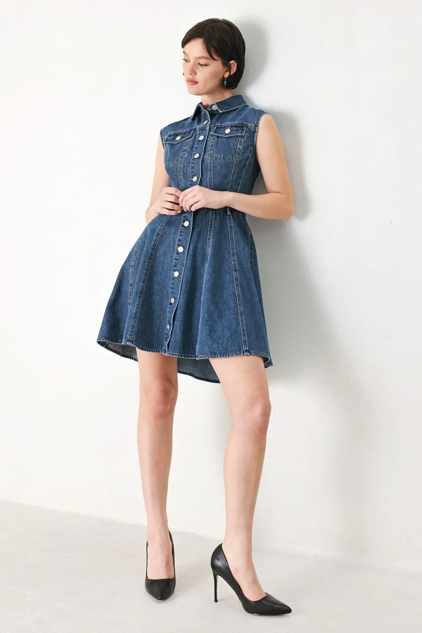 Casual Glam Denim Mini Dress sold by Zulily product image thumbnail 5