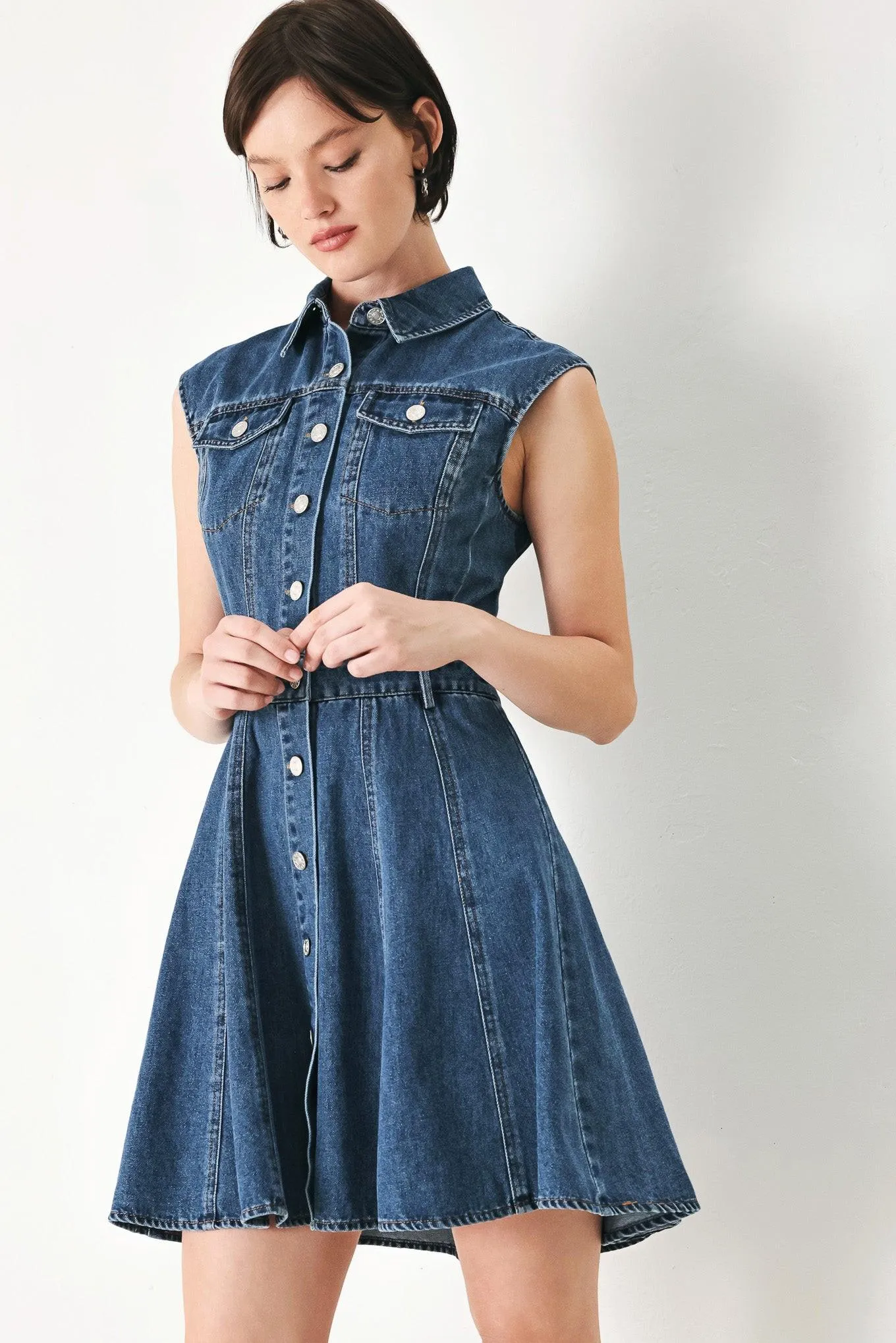 Casual Glam Denim Mini Dress sold by Zulily product image thumbnail 3
