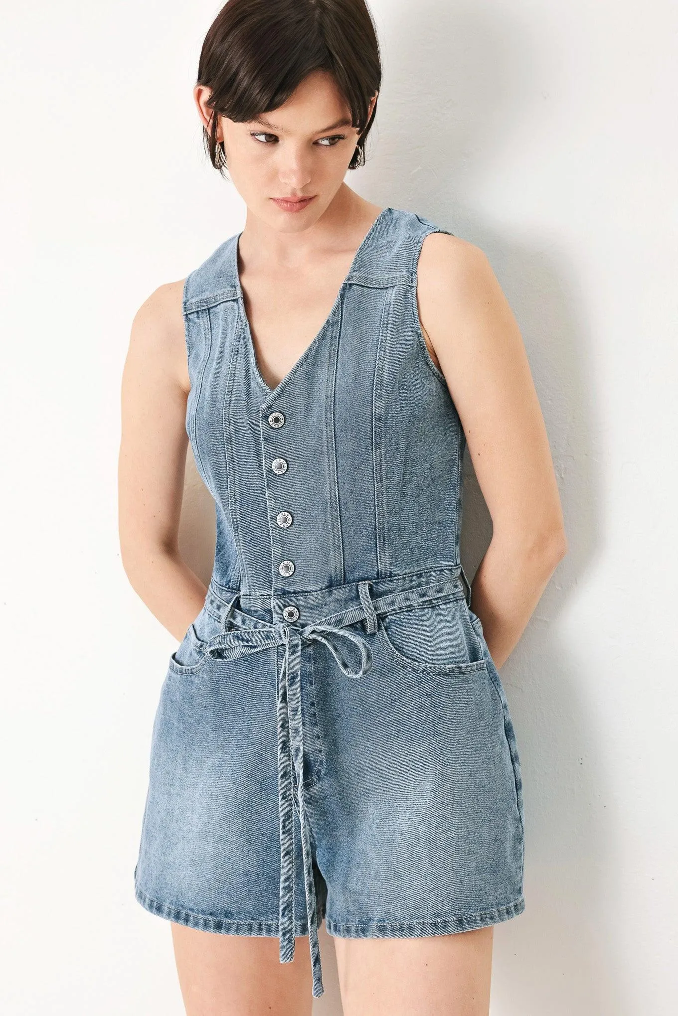 Relaxed Chic Denim Romper sold by Zulily product image thumbnail 5