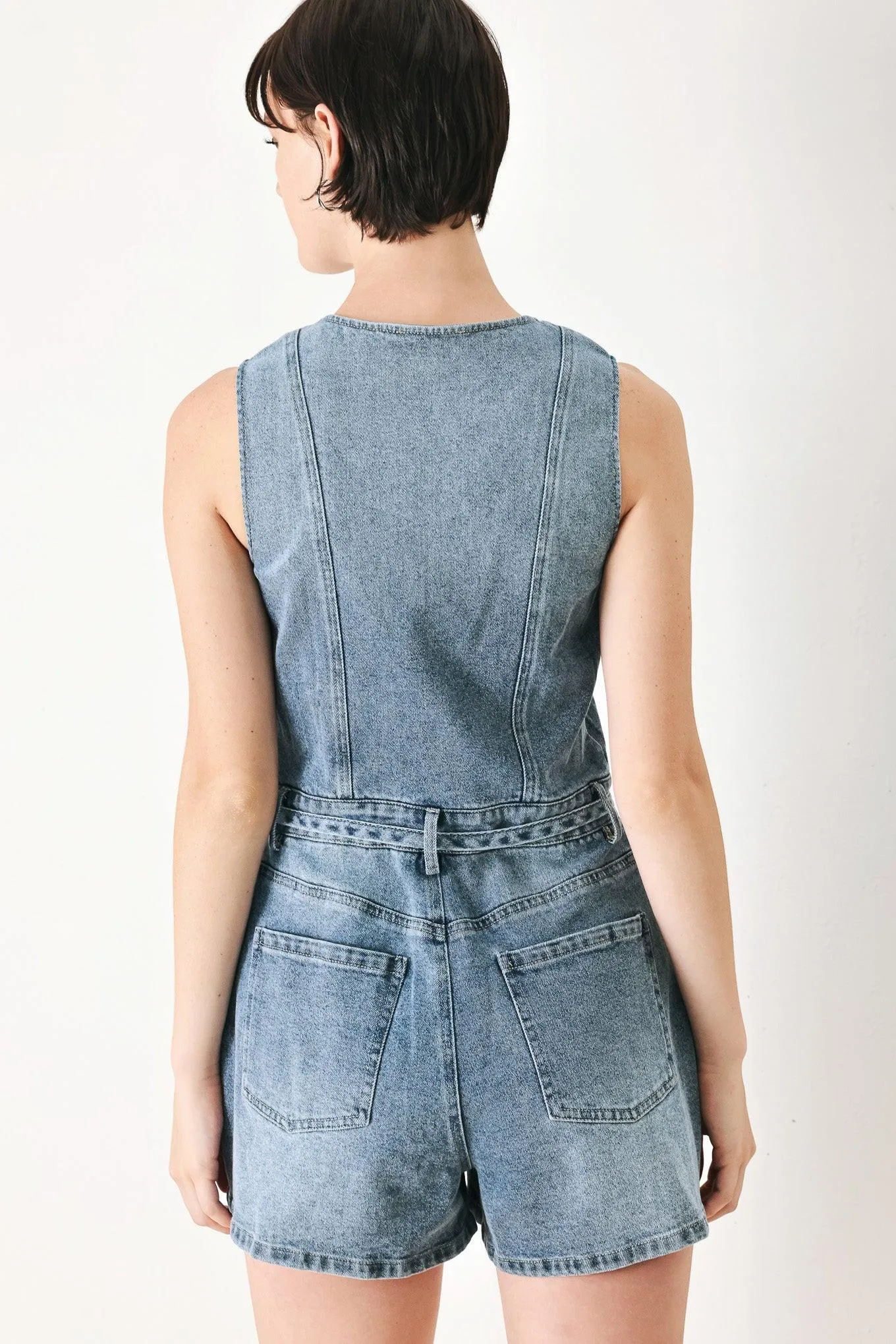 Relaxed Chic Denim Romper sold by Zulily product image thumbnail 2