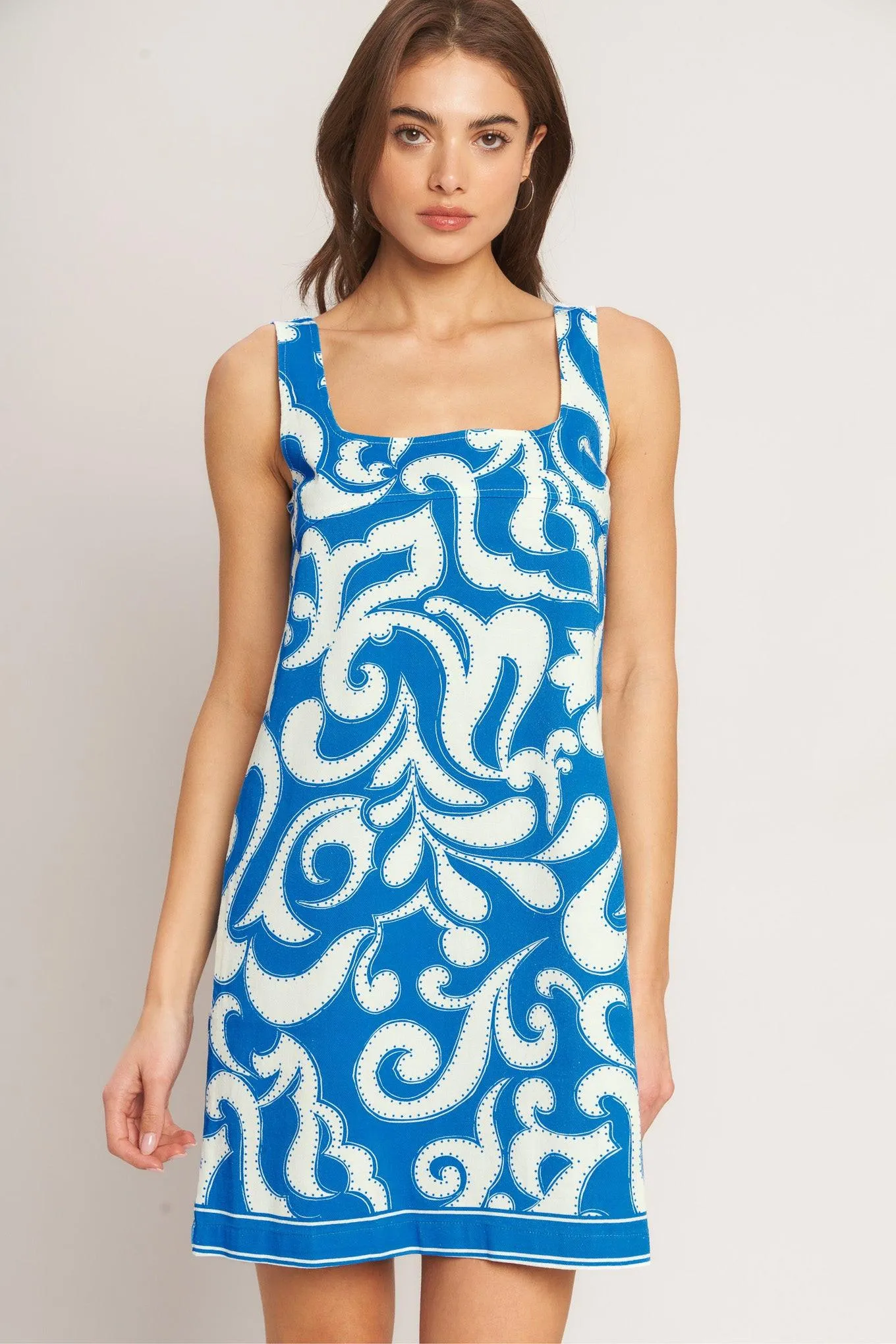 Azure Swirl Woven Mini Dress sold by Zulily product image thumbnail 4