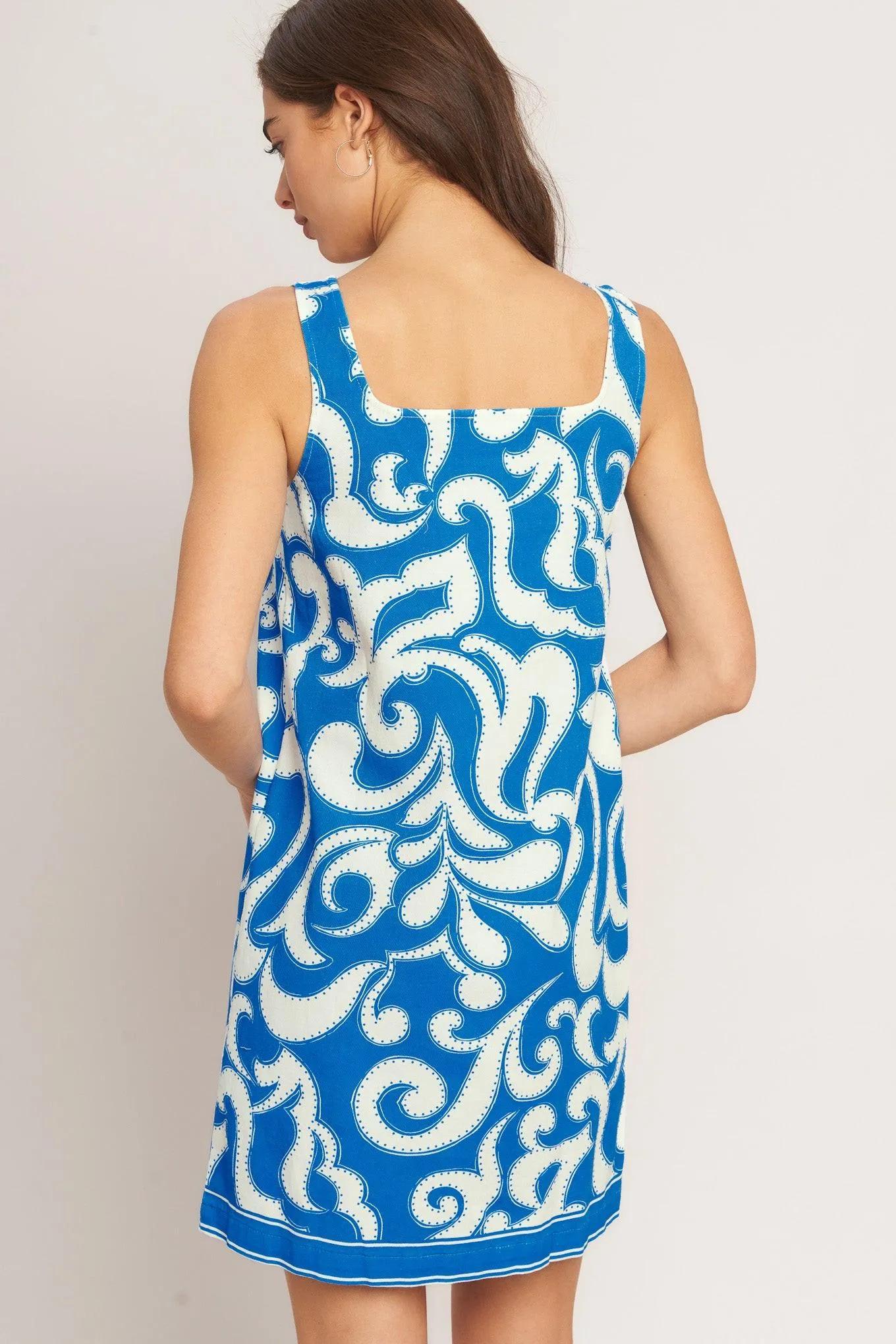 Azure Swirl Woven Mini Dress sold by Zulily product image thumbnail 2