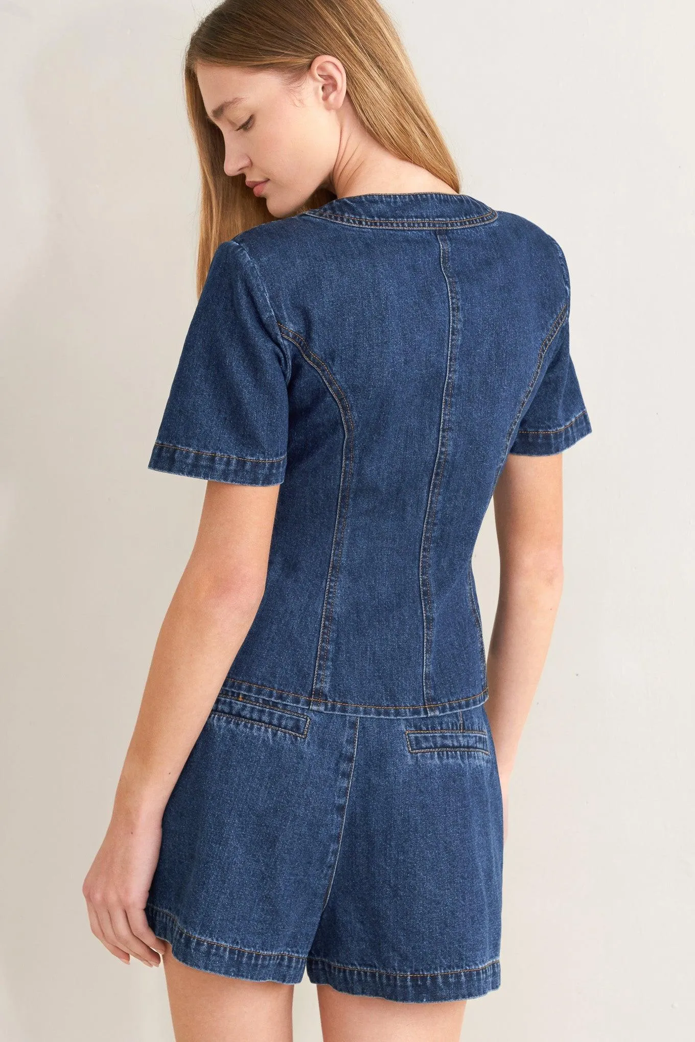Forever Stylish Denim Top sold by Zulily product image thumbnail 2