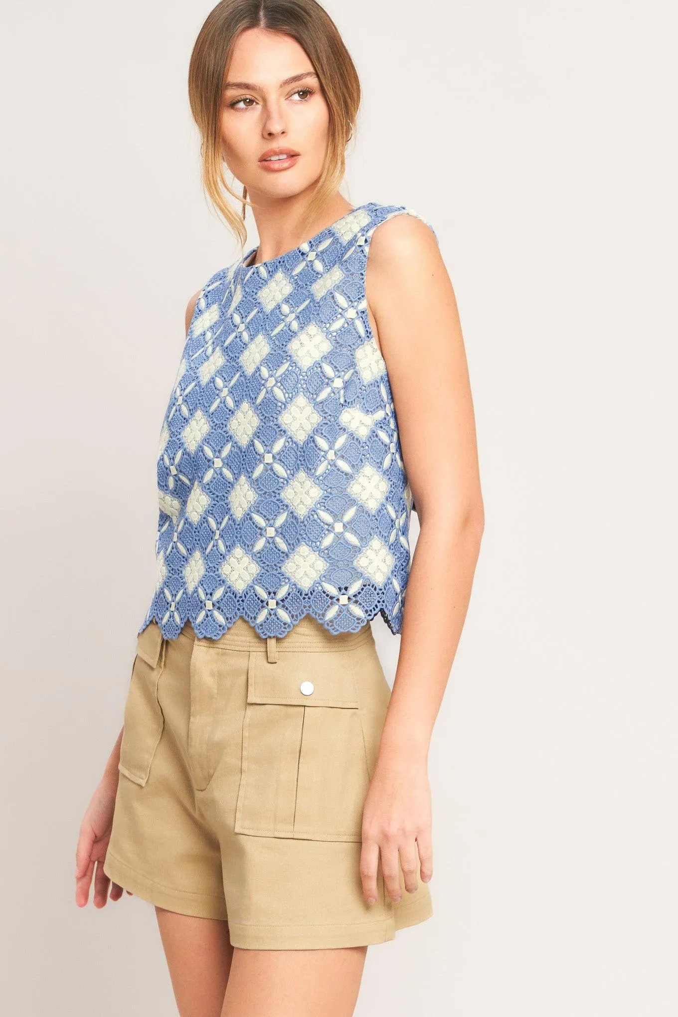 Coastal Woven Lace Top sold by Zulily product image thumbnail 5