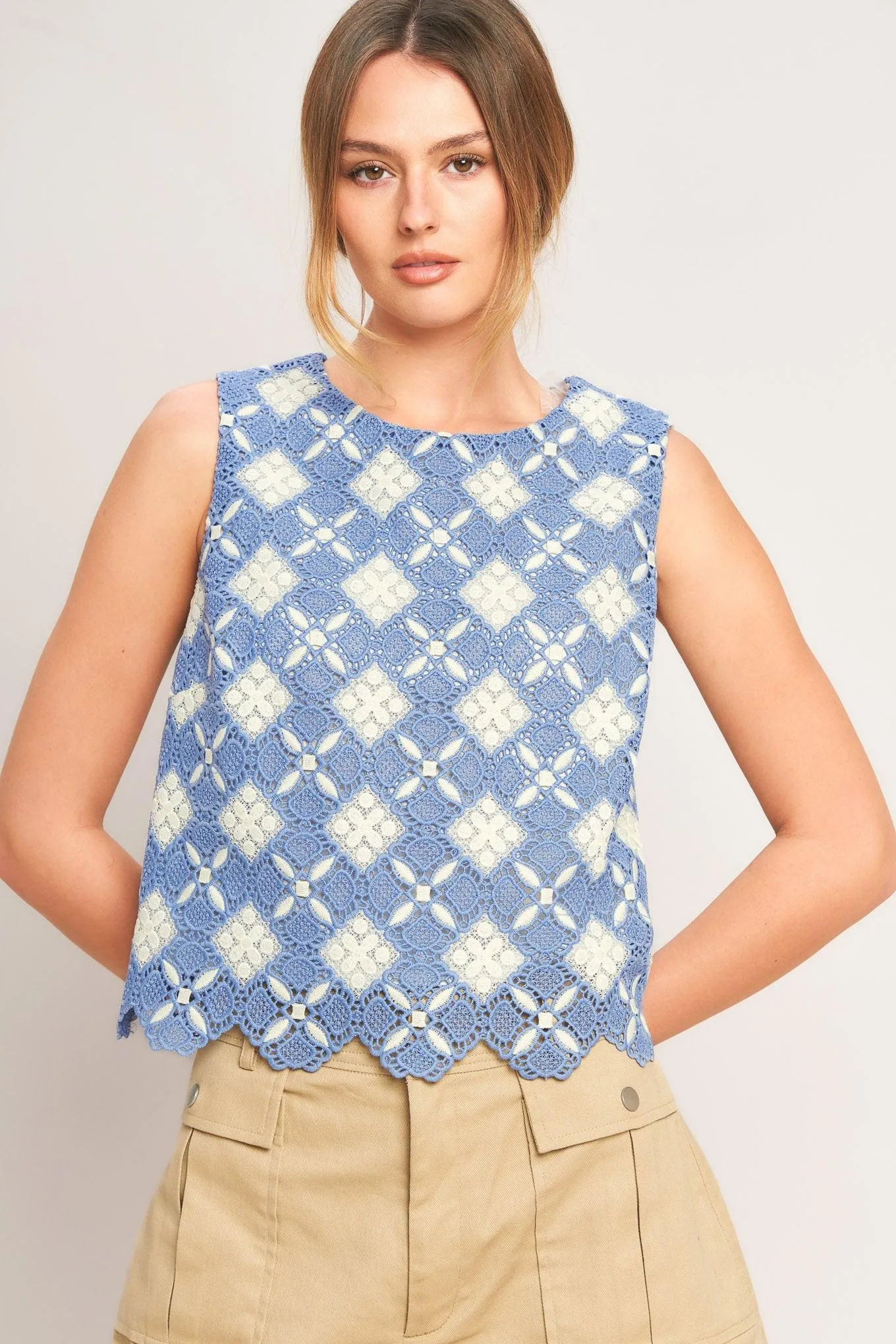 Coastal Woven Lace Top sold by Zulily