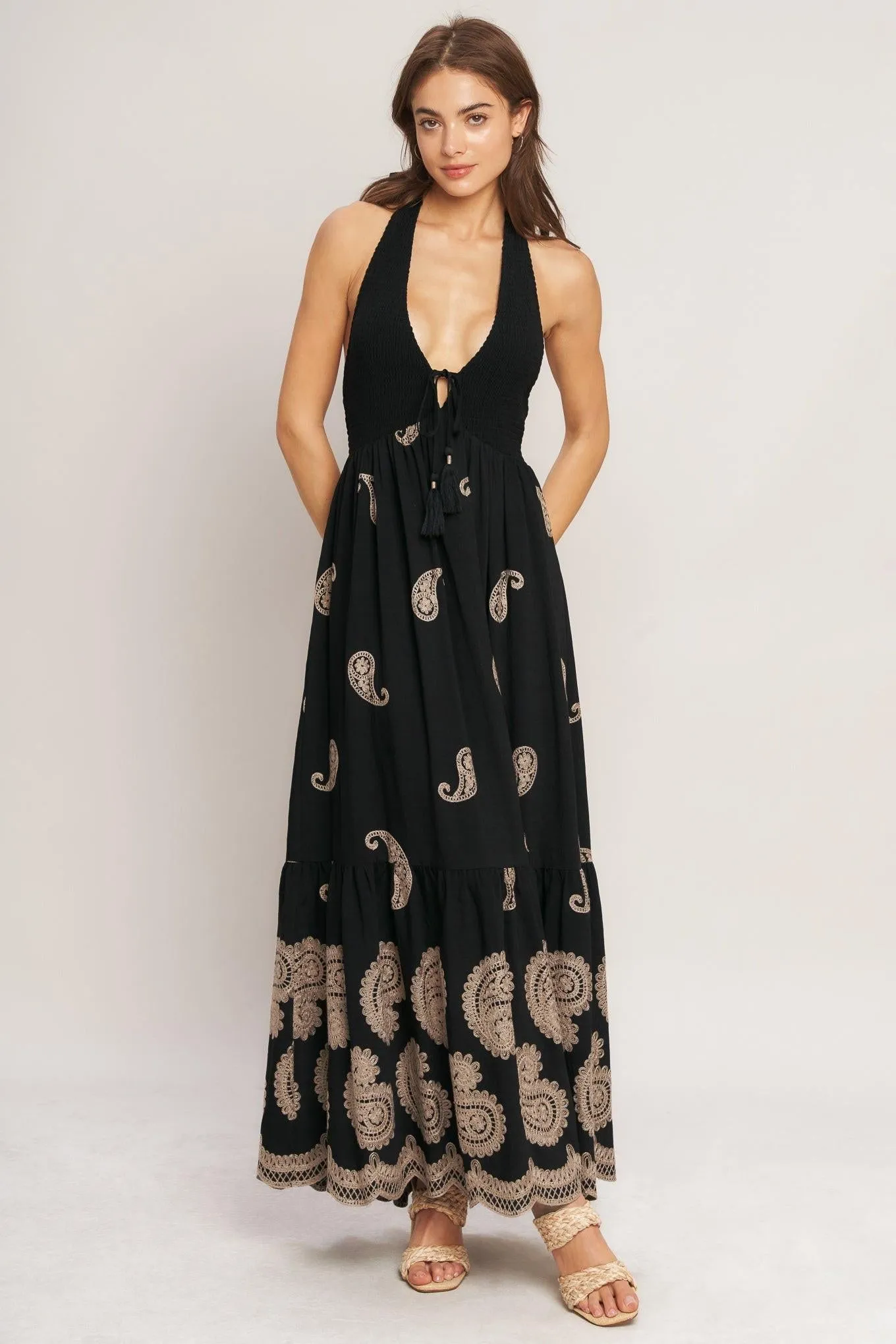 Midnight Charm Woven Midi Dress sold by Zulily product image thumbnail 4