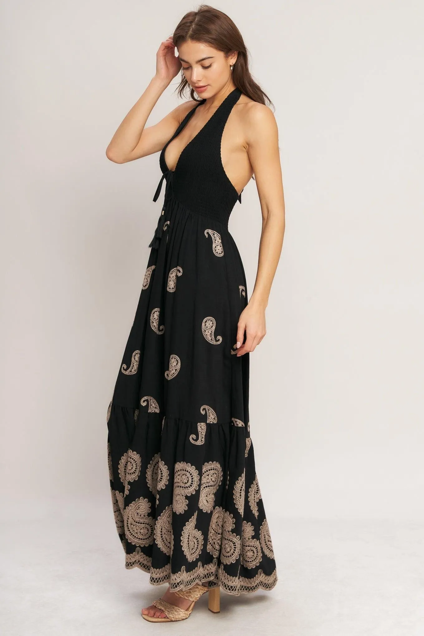 Midnight Charm Woven Midi Dress sold by Zulily product image thumbnail 5
