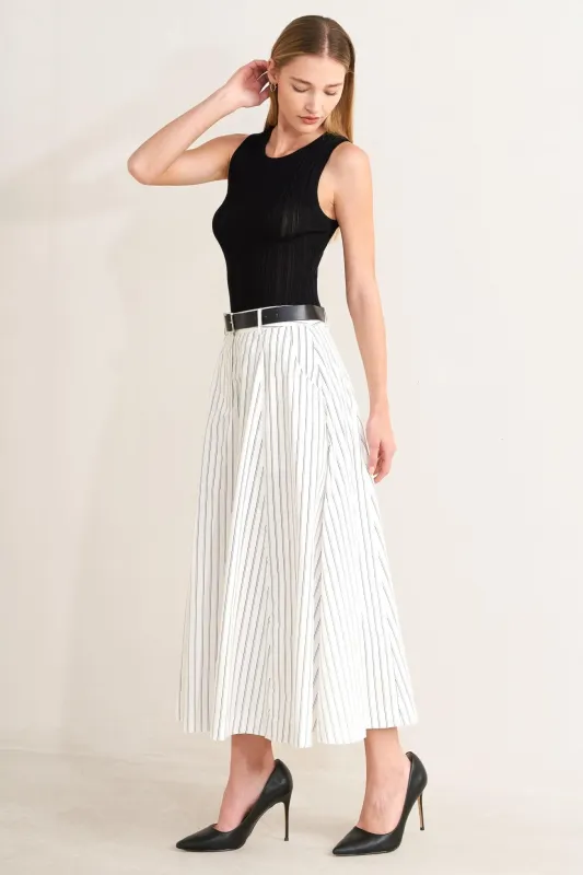 Uptown Stripe Woven Mdi Circle Skirt made by Flying Tomato